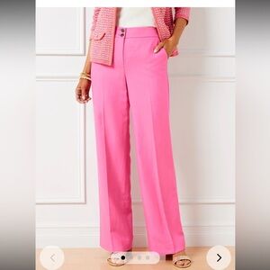 Talbots Wide Leg Greenwich Dress Pants Trouser High Rise Pink Size 10P